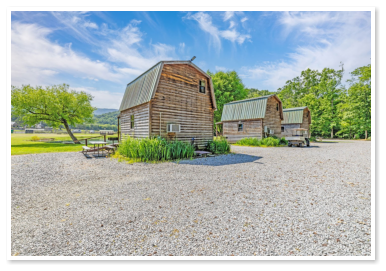 exterior of three of our cabins