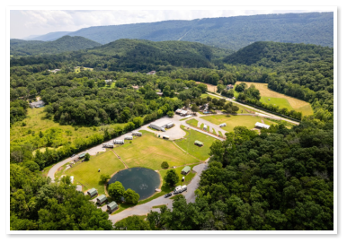 aerial view of our campground and the surrounding area