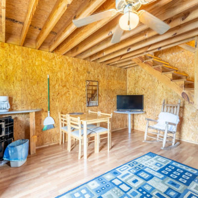 ground floor of one of our cabins and all the modern conveniences